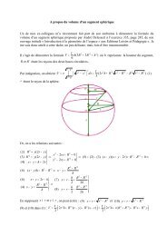 A propos du volume d'un segment sphérique Un de mes ex ... - VSMP