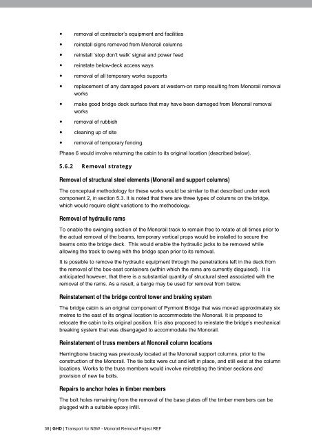 Monorail Removal Project - Review of Environmental Factors (REF)