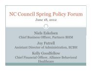 NC Council Spring Policy Forum - NC Council of Community Programs
