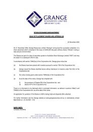 STOCK EXCHANGE ANNOUNCEMENT ISSUE OF PLACEMENT ...