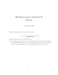 QED Microeconomics I. Problem Set III. Solutions.