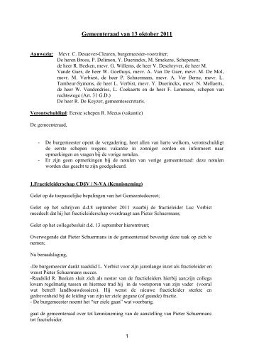 Gemeenteraad:Besluit (.pdf). - gemeente Tielt-Winge