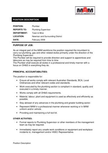 POSITION DESCRIPTION PURPOSE OF JOB: As an ... - Ahrens