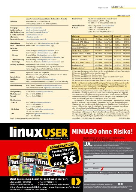 Ausgabe 12/2009 jetzt herunterladen - LinuxUser