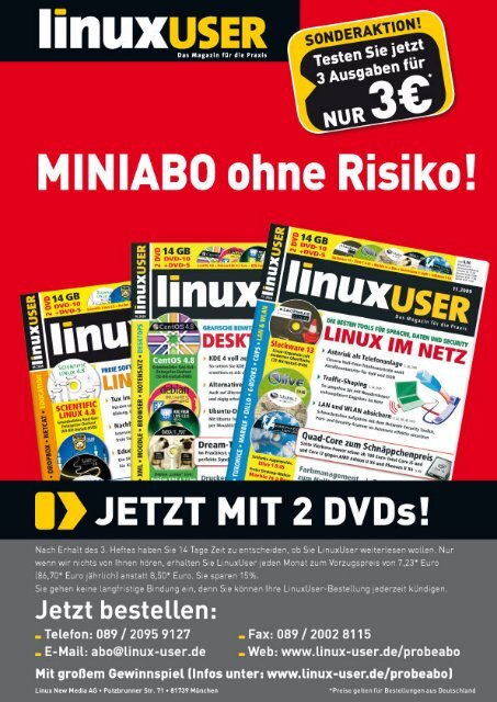 Ausgabe 12/2009 jetzt herunterladen - LinuxUser