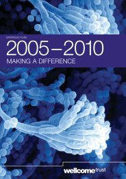 Strategic Plan 2005-2010: Making a difference - Wellcome Trust