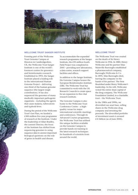 Strategic Plan 2005-2010: Making a difference - Wellcome Trust