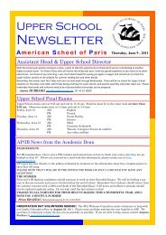 Newsletter - American School of Paris