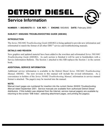 The Series 50G/60G Troubleshooting Guide (6SE482) is ... - ddcsn