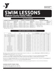 Fall Swim Lessons Class Schedule - YMCA of Greater Louisville