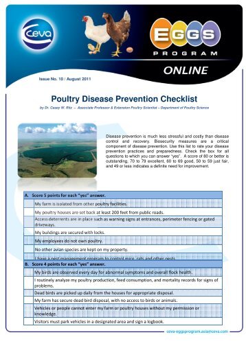 August - Poultry Disease Prevention Checklist - The Poultry Site