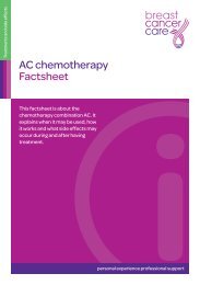 AC chemotherapy Factsheet - Breast Cancer Care