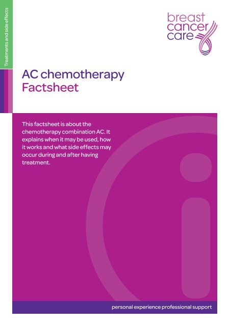 AC chemotherapy Factsheet - Breast Cancer Care