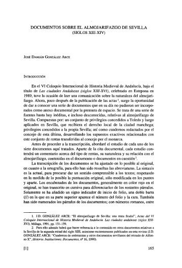 documentos sobre el almojarifazgo de sevilla (siglos xiii-xiv) - Dialnet