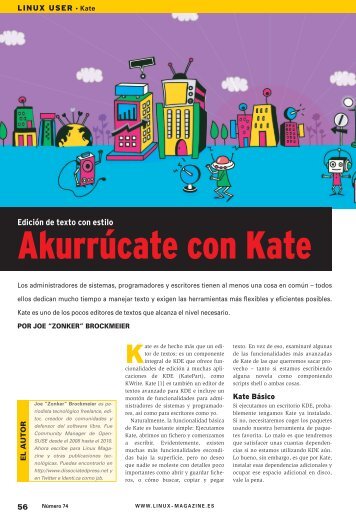 Akurrúcate con Kate: [PDF, 1192 kB] - Linux Magazine