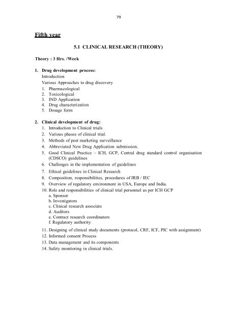 Pharm D Revised Regulations 2008 - Rajiv Gandhi University of ...