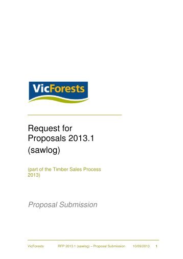 Request for Proposals 2013.1 (sawlog) - VicForests