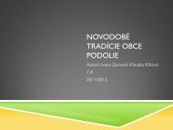 Novodobé tradície obce Podolie - ZŠ Strání