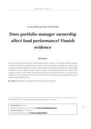 Does portfolio manager ownership affect fund performance ... - LTA
