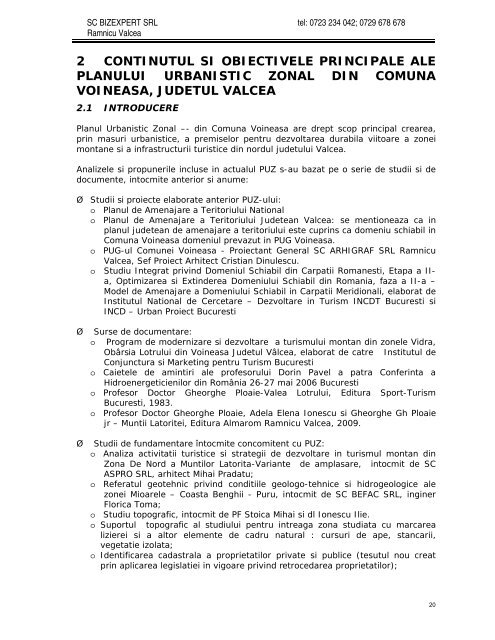 Raport de mediu - PUZ Voineasa - Consiliul Judetean Valcea