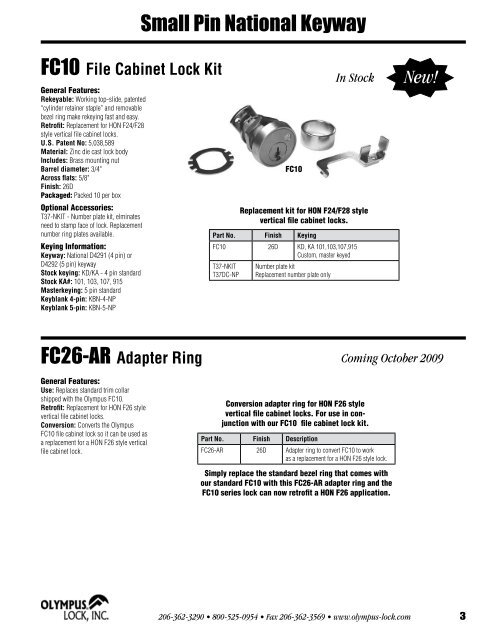 PRODUCT CATALOG - Olympus Lock