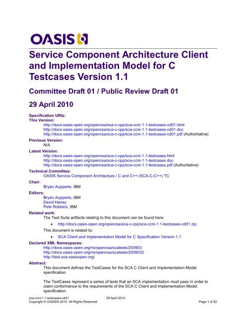 OASIS Specification Template - docs oasis open - Oasis