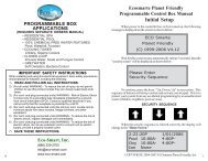 Ecosmarte Planet Friendly Programmable Control Box Manual Initial ...