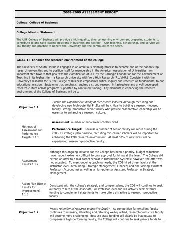SAMPLE ASSESSMENT PLAN TEMPLATE - Office of the Provost ...