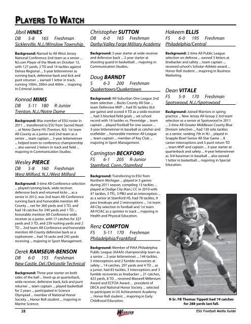 ESU Football Media Guide - East Stroudsburg University Athletics