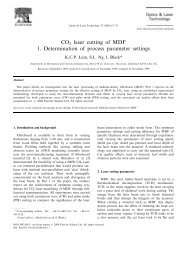 CO2 laser cutting of MDF 1. Determination of ... - World Lasers, Inc.