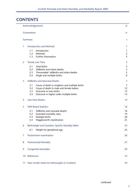 Scottish Perinatal Infant Mortality and Morbidity Report 2005