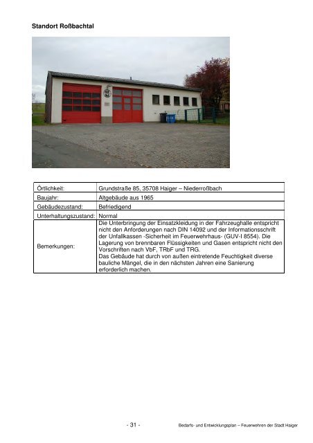 Bedarfs- und Entwicklungsplan 2013 - Freiwillige Feuerwehr Haiger
