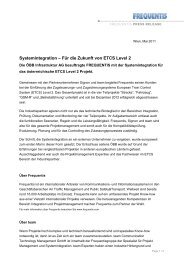 Systemintegration – Für die Zukunft von ETCS Level 2 - Frequentis