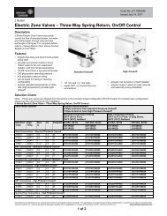 Electric Zone Valves - Johnson Controls - Johnson Controls Inc.