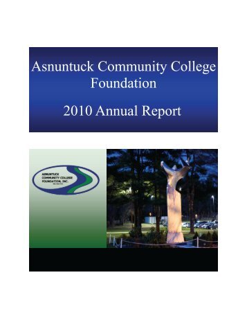 2010 Annual Report Asnuntuck Community College Foundation