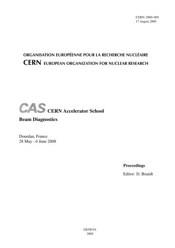 CERN Accelerator School Beam Diagnostics - Idaho State University