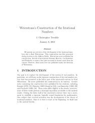 Weierstrass's Construction of the Irrational Numbers - University of ...
