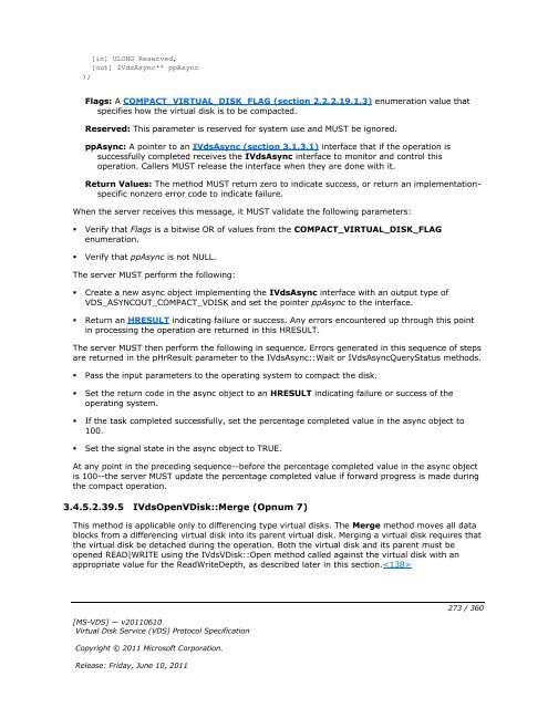 [MS-VDS]: Virtual Disk Service (VDS) Protocol Specification