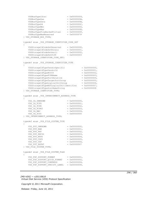 [MS-VDS]: Virtual Disk Service (VDS) Protocol Specification