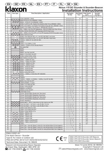Installation Instructions - Klaxon Signals Ltd.