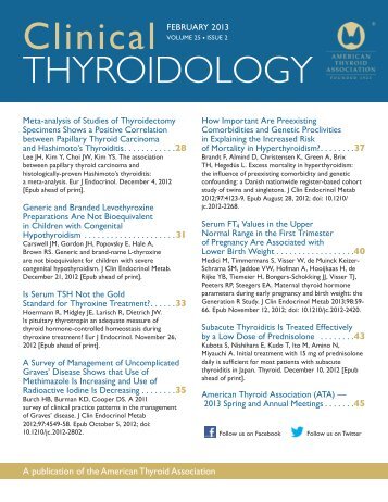 Clinical Thyroidology February 2013 Entire Issue - American Thyroid ...