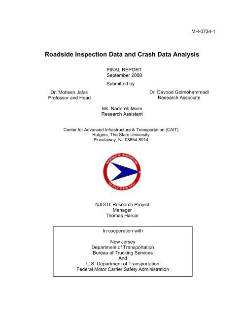 ROADSIDE INSPECTION DATA AND CRASH DATA ANALYSIS - CAIT