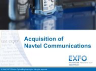 Acquisition of Navtel Communications - Exfo