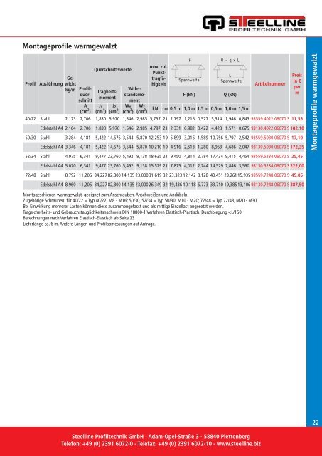 Produktkatalog 2012 - Steelline Profiltechnik