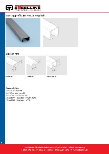 Produktkatalog 2012 - Steelline Profiltechnik