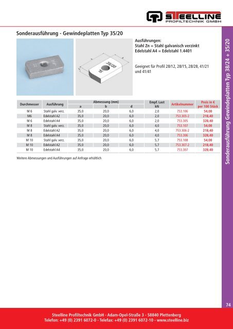 Produktkatalog 2012 - Steelline Profiltechnik