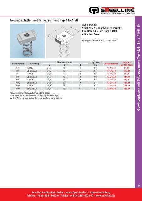 Produktkatalog 2012 - Steelline Profiltechnik