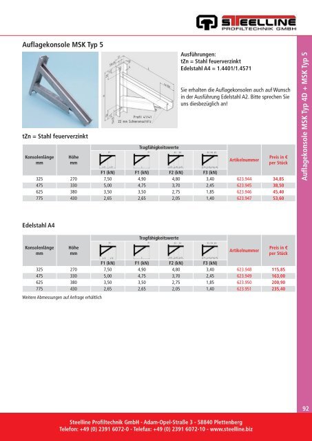 Produktkatalog 2012 - Steelline Profiltechnik