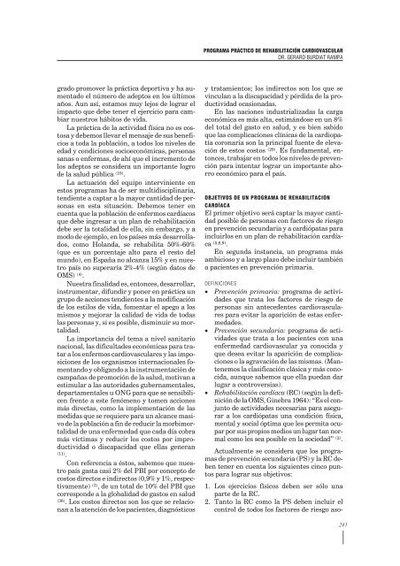 Programa práctico de Rehabilitación Cardiovascular