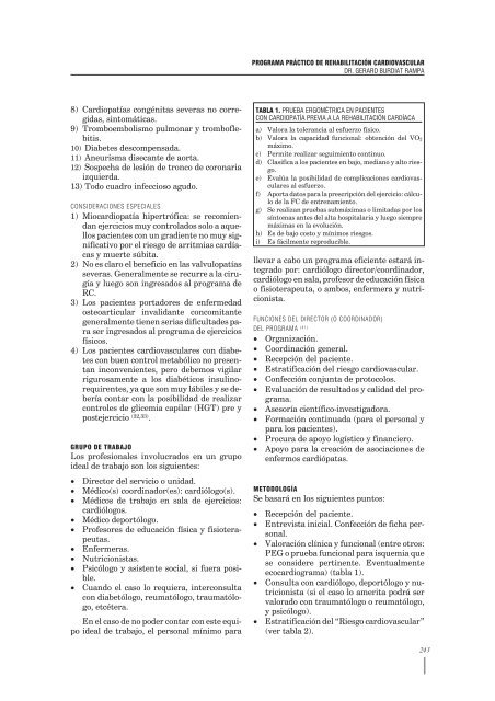 Programa práctico de Rehabilitación Cardiovascular